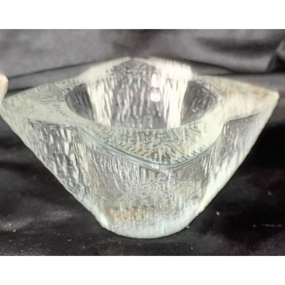 Set of 2 Indiana Glass Crystal Ice Flower Candle Holders